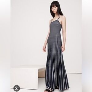 Banana Republic Sculpted Striped Maxi Dress, XS, NWT, navy/white